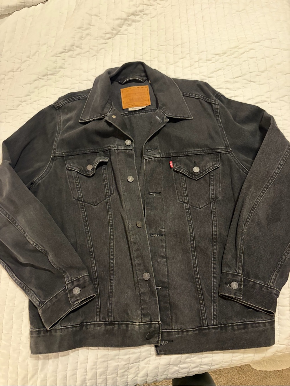 Levi's Washed Black Denim Trucker Jacket - Men's